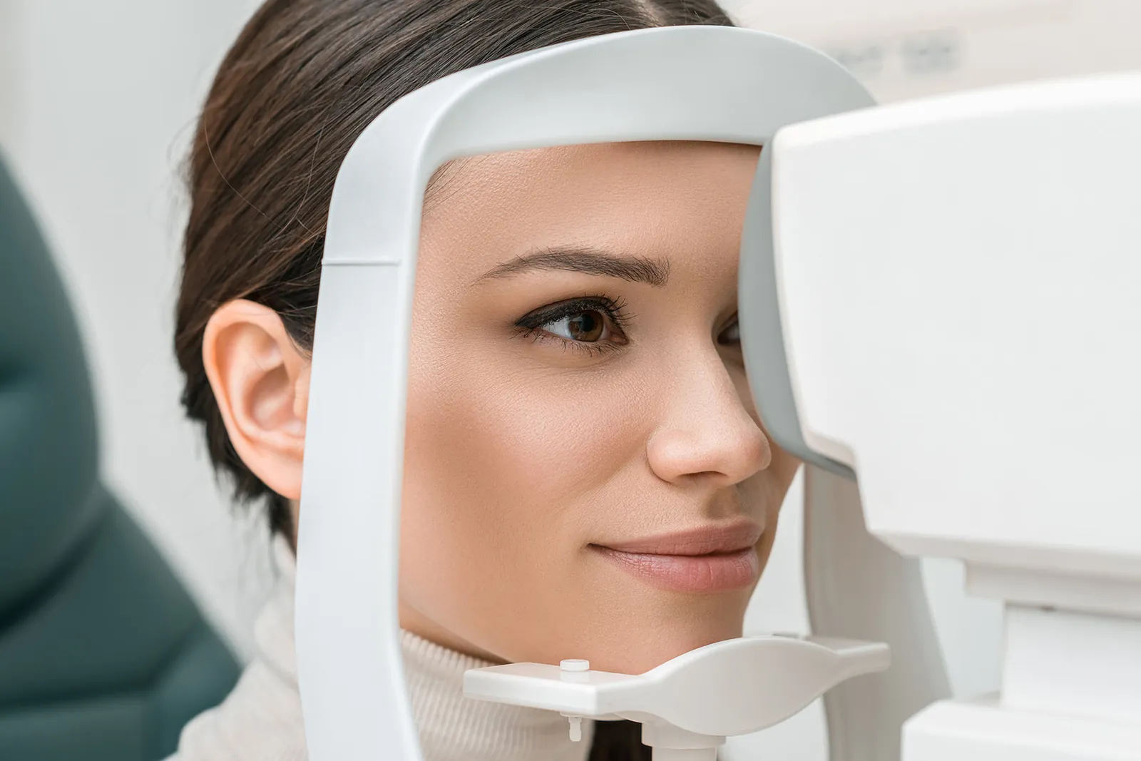 Young woman getting an eye examination